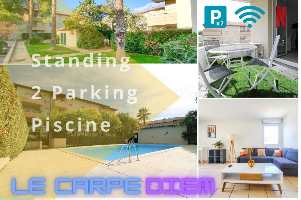 *Le Carpe Diem, Appartement 2 Chambres, Piscine, 2 Parking, Clim* モンペリエ エクステリア 写真